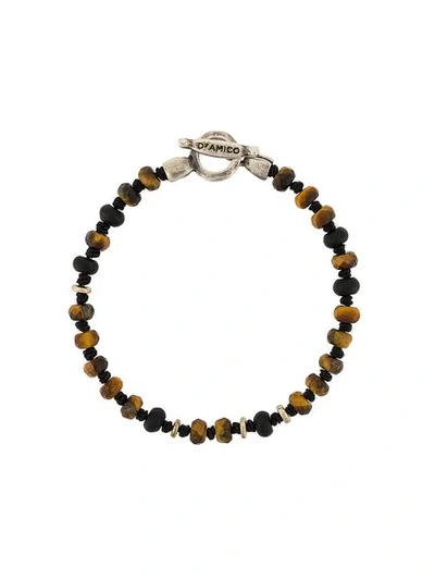 Shop Andrea D'amico Beaded Bracelet In Brown