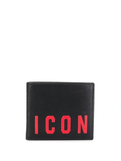 Shop Dsquared2 'icon' Portemonnaie In M002 Black/red