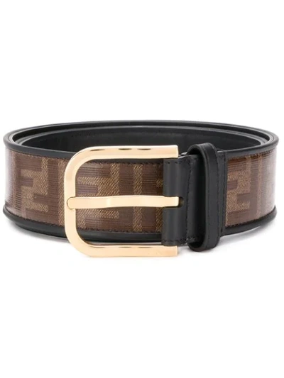 Shop Fendi Ff Motif Print Belt In Brown
