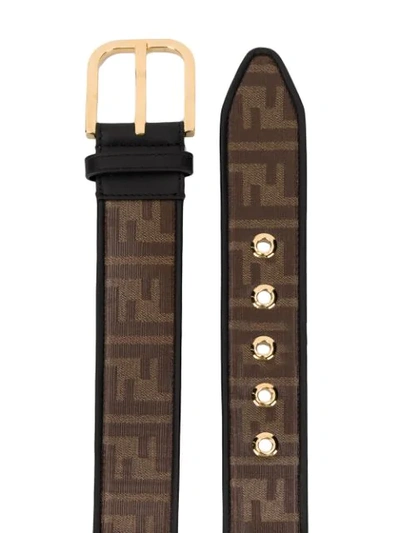 Shop Fendi Ff Motif Print Belt In Brown