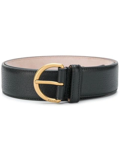 Shop Gucci Bee Plaque Belt In Black