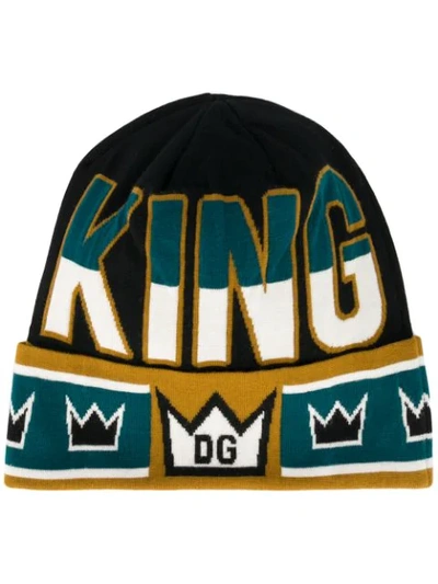 Shop Dolce & Gabbana King Beanie In Black