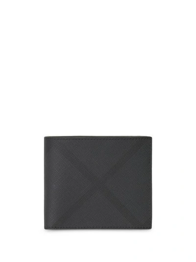Shop Burberry London Check International Bifold Coin Wallet In Grey