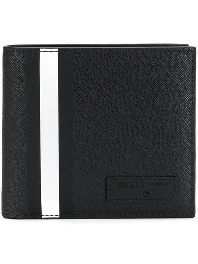 Shop Bally Stripe Detail Wallet In Black