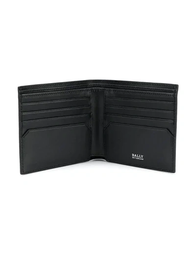 Shop Bally Stripe Detail Wallet In Black