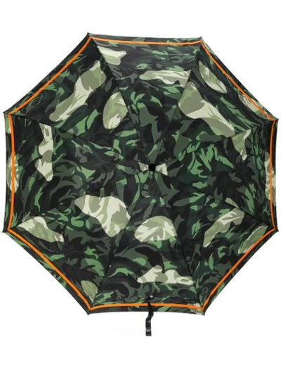 Shop Alexander Mcqueen Skull Handle Umbrella In Green