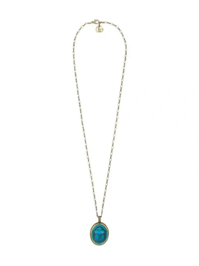 Shop Gucci Necklace With Cameo In Gold