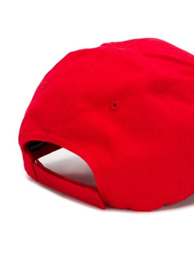 Shop Balenciaga Embro Bb Baseball Cap In Red
