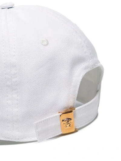 Shop Versace Embroidered Rainbow Logo Cotton Baseball Cap In I001 White