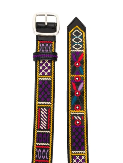 Shop Etro Patterned Belt In Black