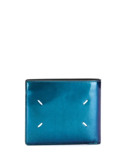 Shop Maison Margiela Bi-fold '11' Wallet In H5256 Metallic Blue