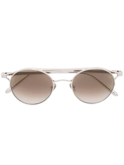 Shop Linda Farrow Round Sunglasses - Gold