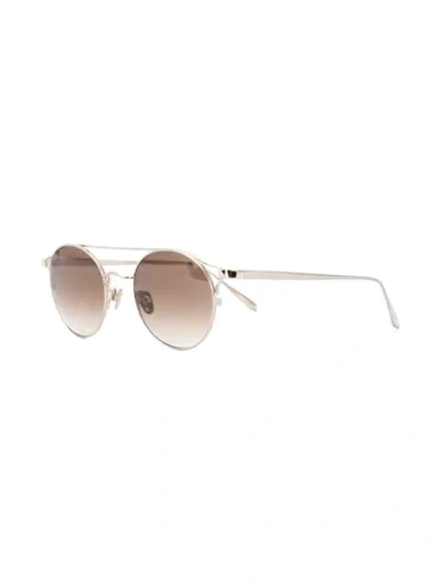 Shop Linda Farrow Round Sunglasses - Gold