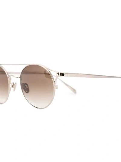 Shop Linda Farrow Round Sunglasses - Gold