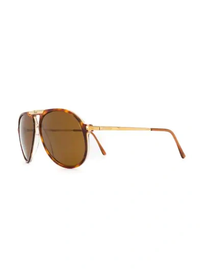 Pre-owned Persol 飞行员太阳眼镜 In Brown