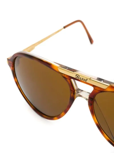 Pre-owned Persol 飞行员太阳眼镜 In Brown