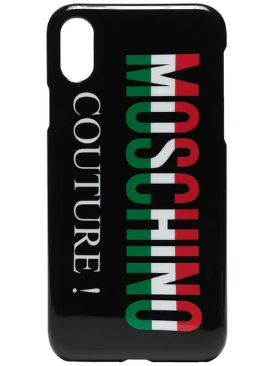 Shop Moschino Black  Couture Logo Iphone X Case
