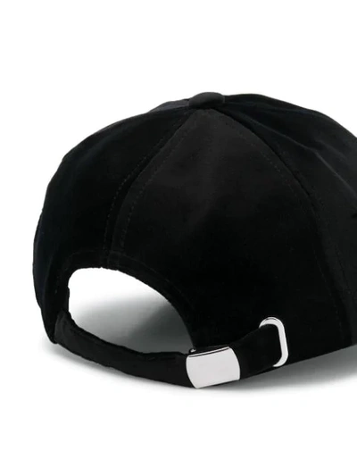 Shop Balmain Velvet Logo Cap In Black