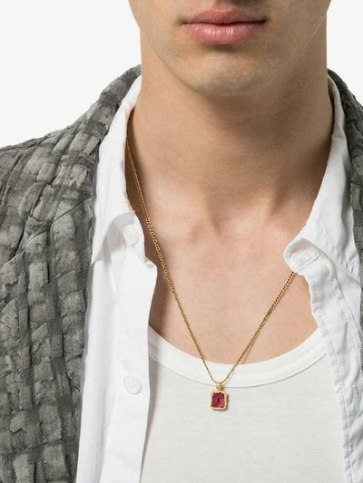 Shop Anais Rheiner 18k Gold And Pink Rubelite Pendant Necklace