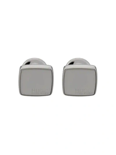 Shop Hugo Boss Hugo  Logo Square Cufflinks - Silver