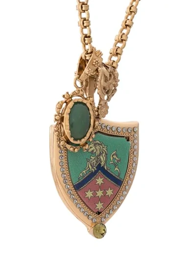 Shop Dolce & Gabbana Crest Pendant Necklace In Gold