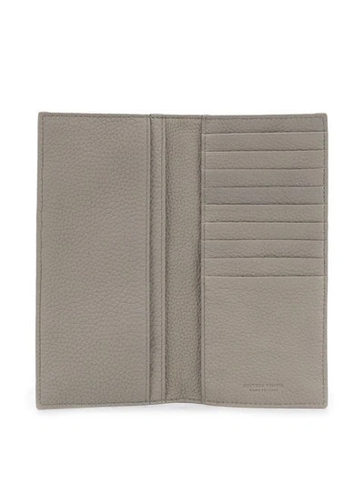 Shop Bottega Veneta Woven Bi-fold Wallet In Grey