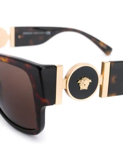 Shop Versace Eyewear Tortoiseshell Sunglasses - Black