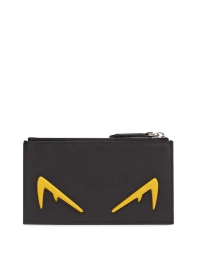 Shop Fendi Diabolic Eyes Card Holder In Black