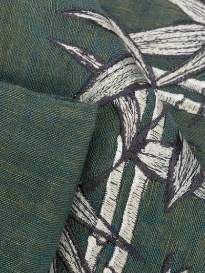 Shop Etro Embroidered Leaves Scarf In Grey