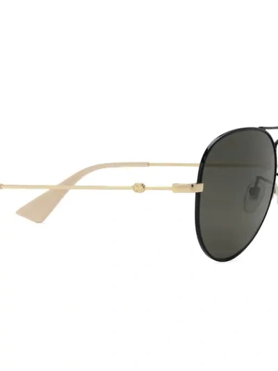 Shop Gucci Aviator Sunglasses In Black