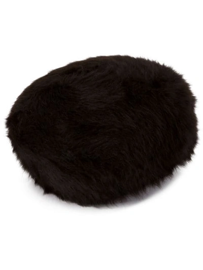 Shop Horisaki Rabbit Fur Beret In Brown