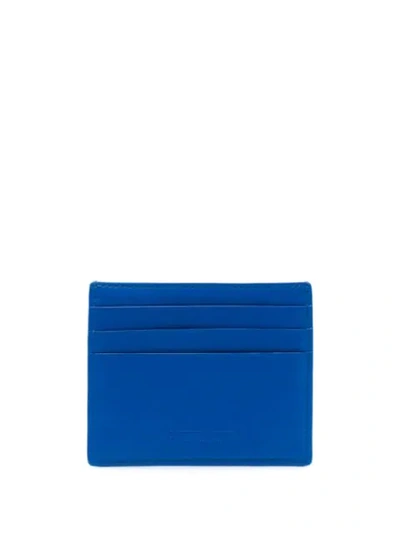 Shop Bottega Veneta Woven Cardholder In 4248 Primary Blue
