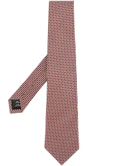 Shop Gieves & Hawkes Embroidered Circles Tie In Red ,multicolour