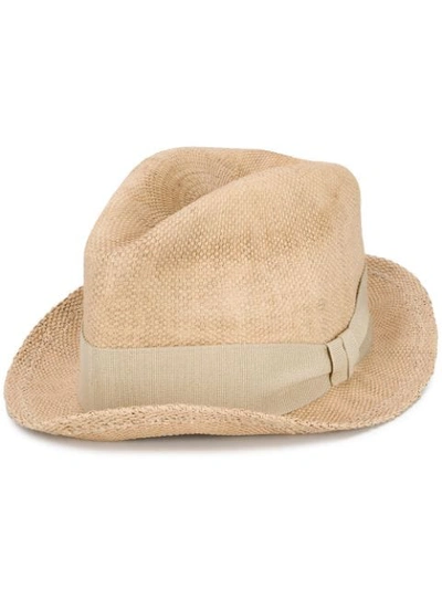 Shop Eleventy Fedora Hat In Neutrals