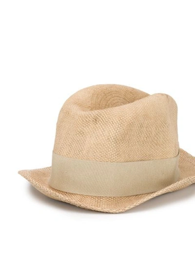 Shop Eleventy Fedora Hat In Neutrals