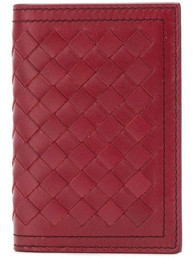 Shop Bottega Veneta Slim Rectangular Card Case In Red