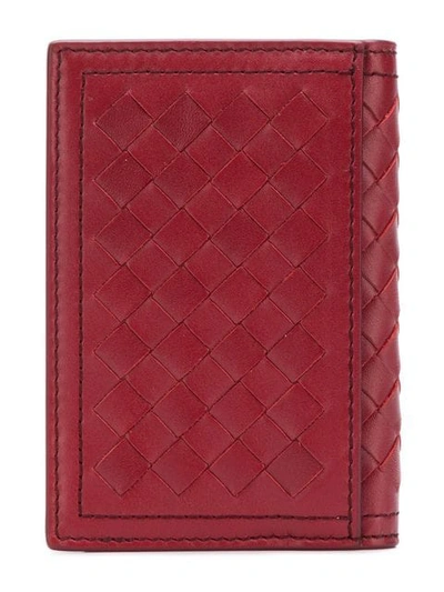 Shop Bottega Veneta Slim Rectangular Card Case In Red