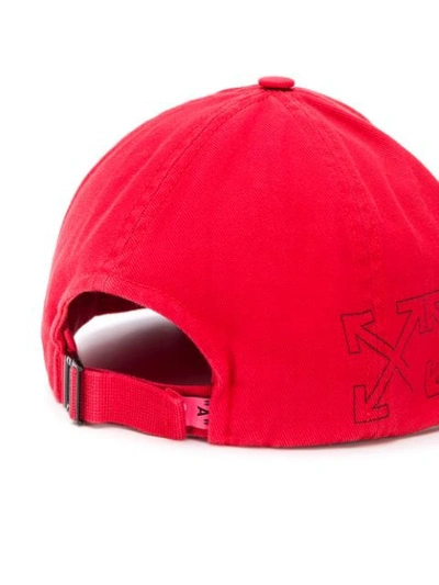Shop Off-white Arrow Print Cap In Red