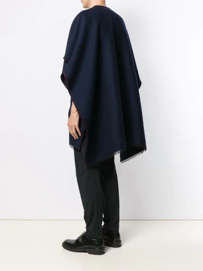 Shop Valentino Garavani Vlogo Poncho In Blue