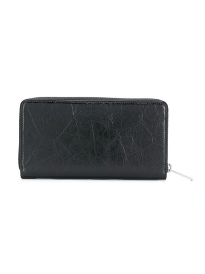 Shop Givenchy Logo Zipped Wallet In Black