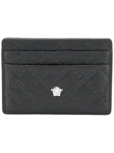Shop Versace Embossed Card Holder - Black