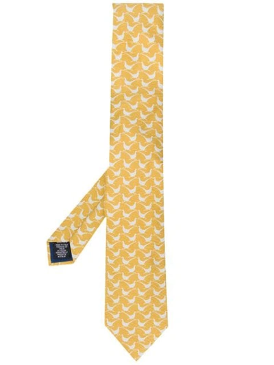 Shop Holland & Holland Hugo Guinness Pheasant Tie In Yellow