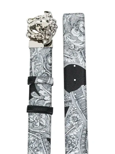 Shop Versace Baroccoflage Belt In Black