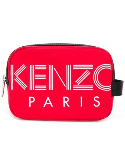 KENZO LOGO WASH BAG - 红色