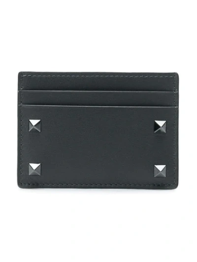 Shop Valentino Garavani Studded Cardholder In Black