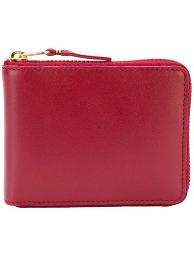 Shop Comme Des Garçons Play Zipped Mini Wallet In Red