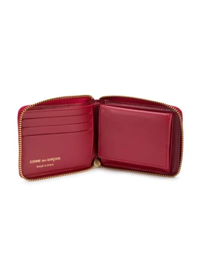 Shop Comme Des Garçons Play Zipped Mini Wallet In Red