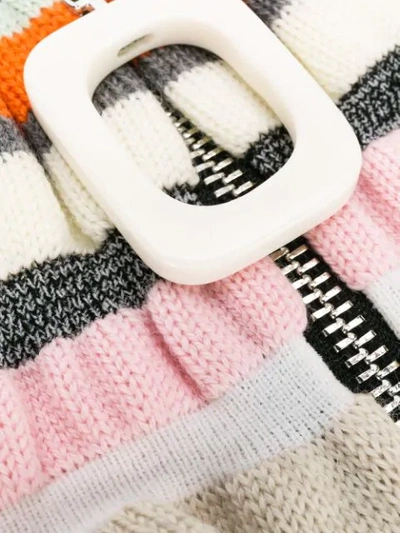 Shop Jw Anderson Striped Knitted Neckband - White