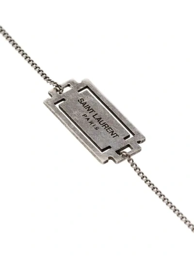 Shop Saint Laurent Razor Blade Chain Bracelet In Silver