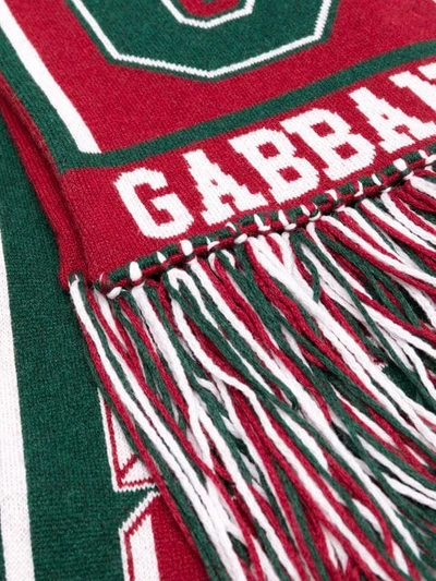 DOLCE & GABBANA 运动风图案羊绒围巾 - 红色